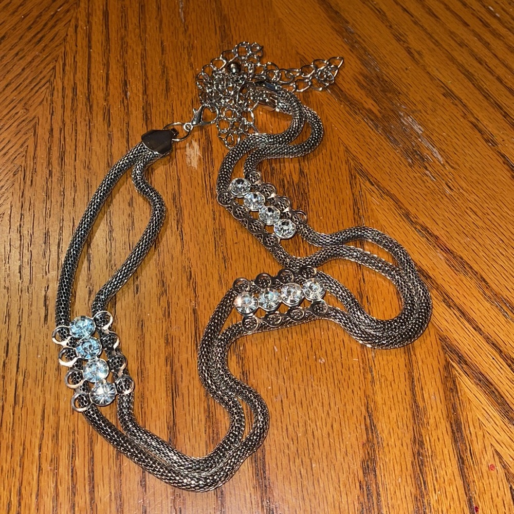 Large Statement Rhinestone Necklace - image 4